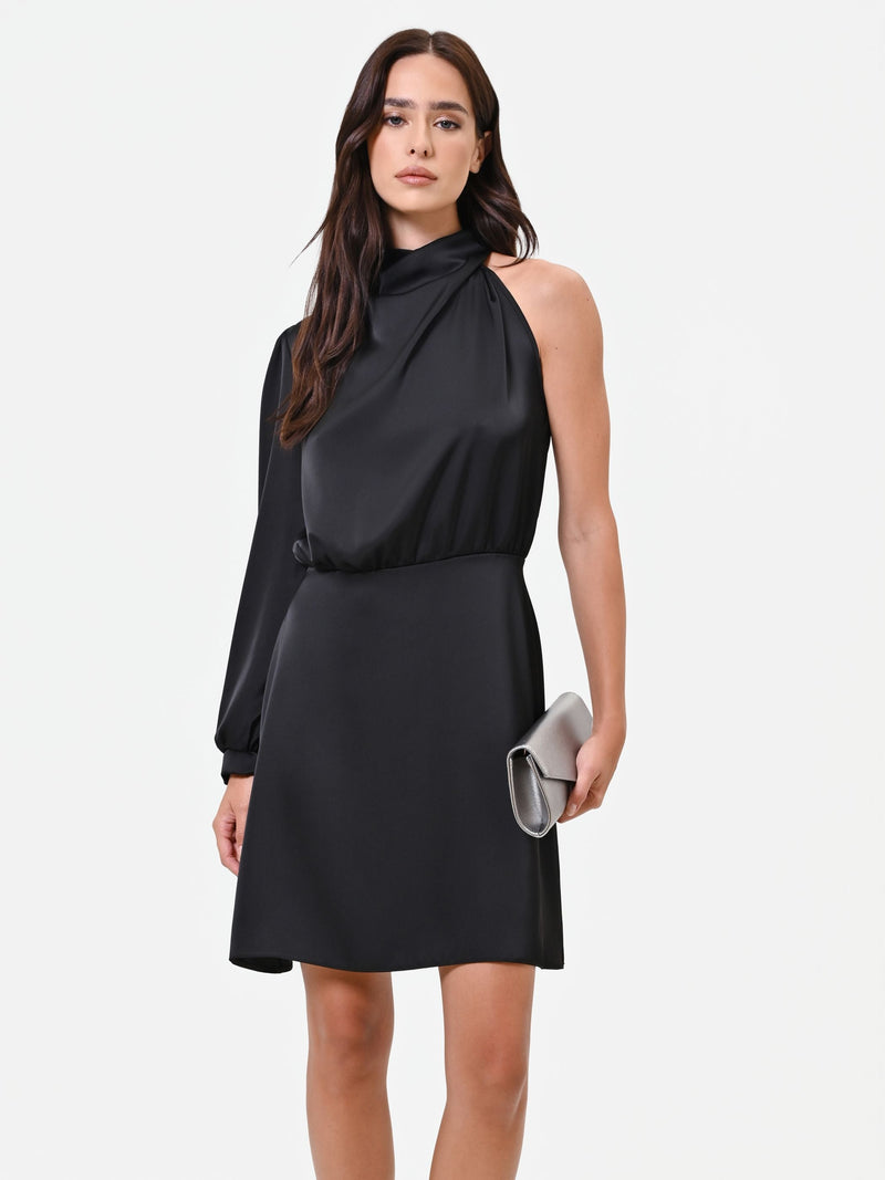 One-Shoulder Satin Mini Dress