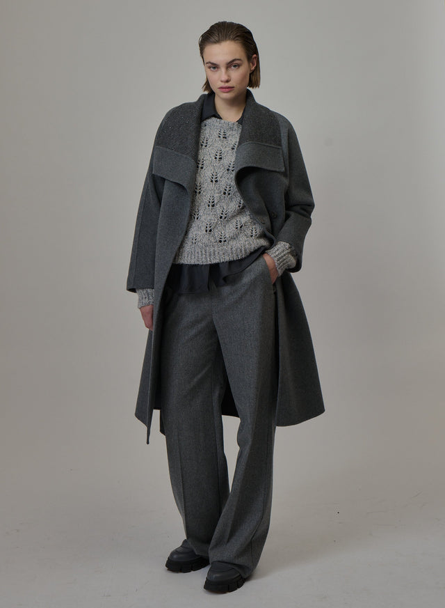 Mouliné Cashmere, Wool and Silk Sweater