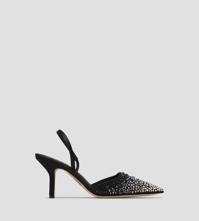 Assia 80 Satin Slingbacks