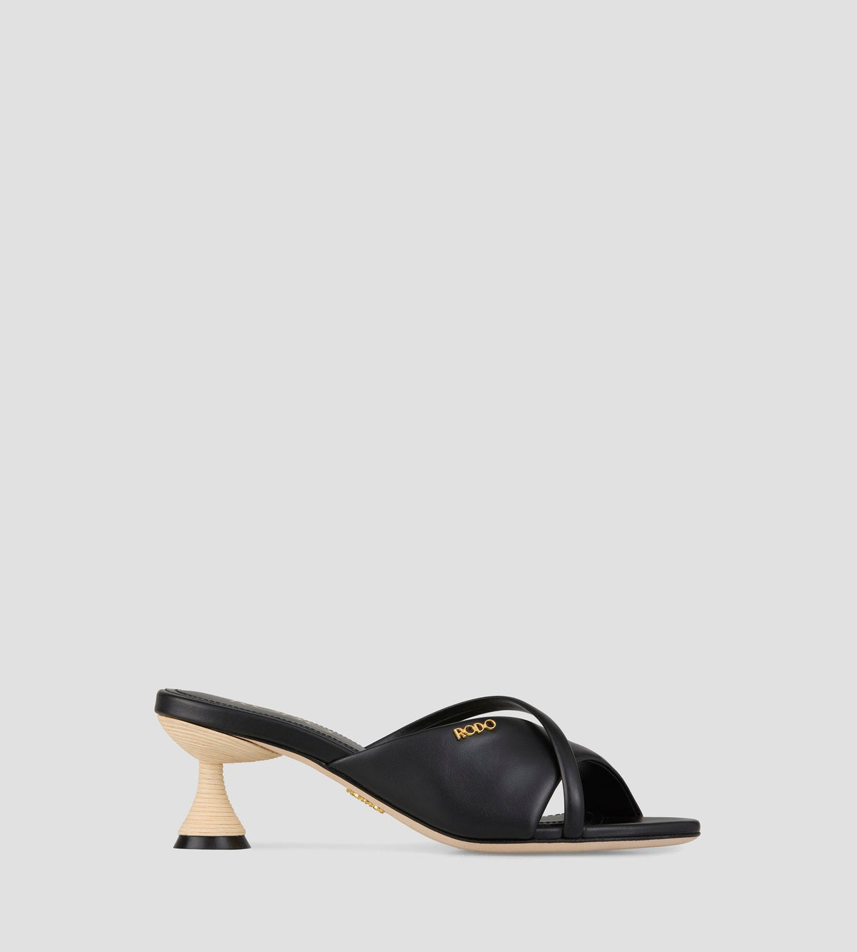 Mabella 55 Leather Mules in Black