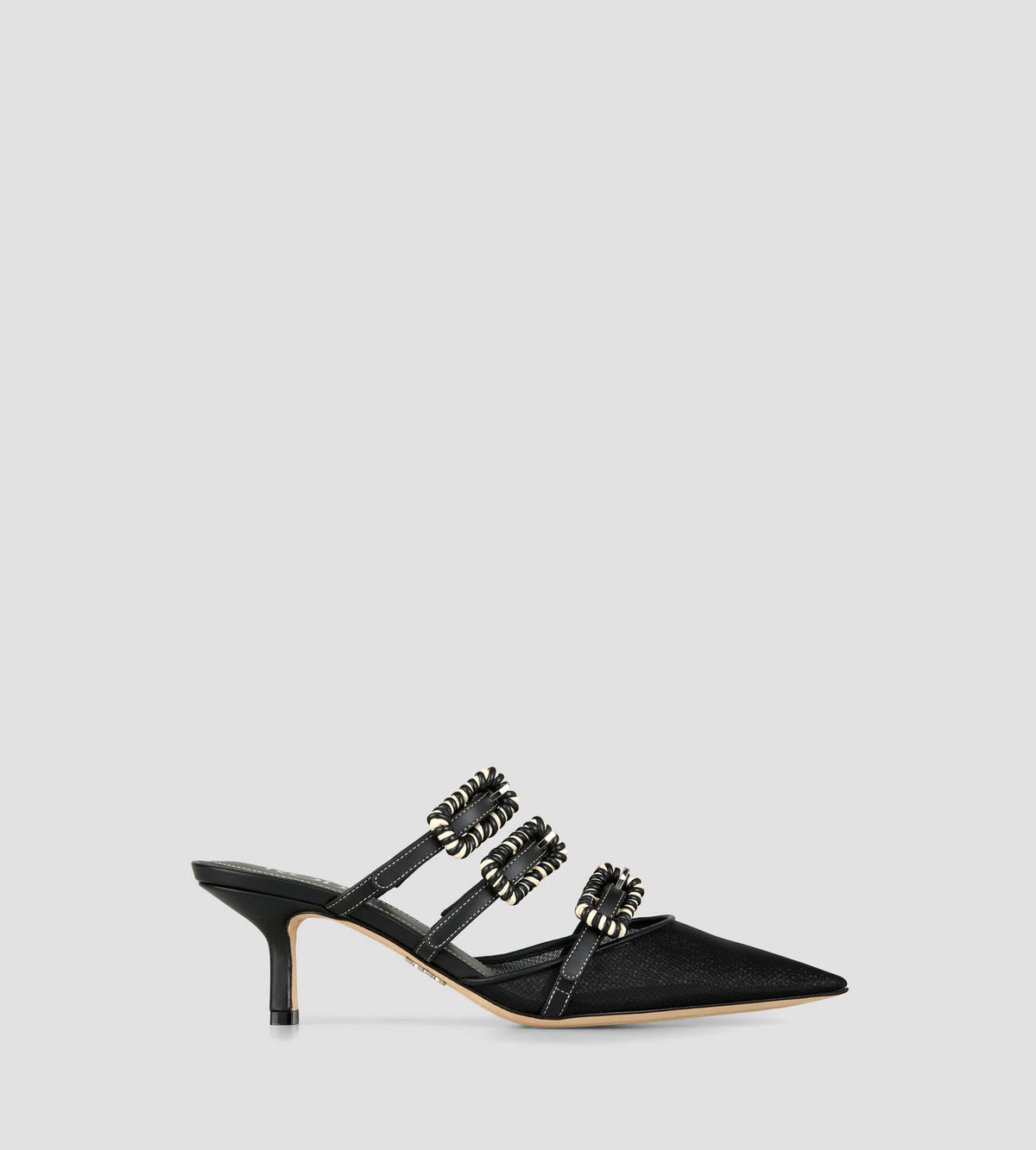 Paige 55 Mesh Mules in Black