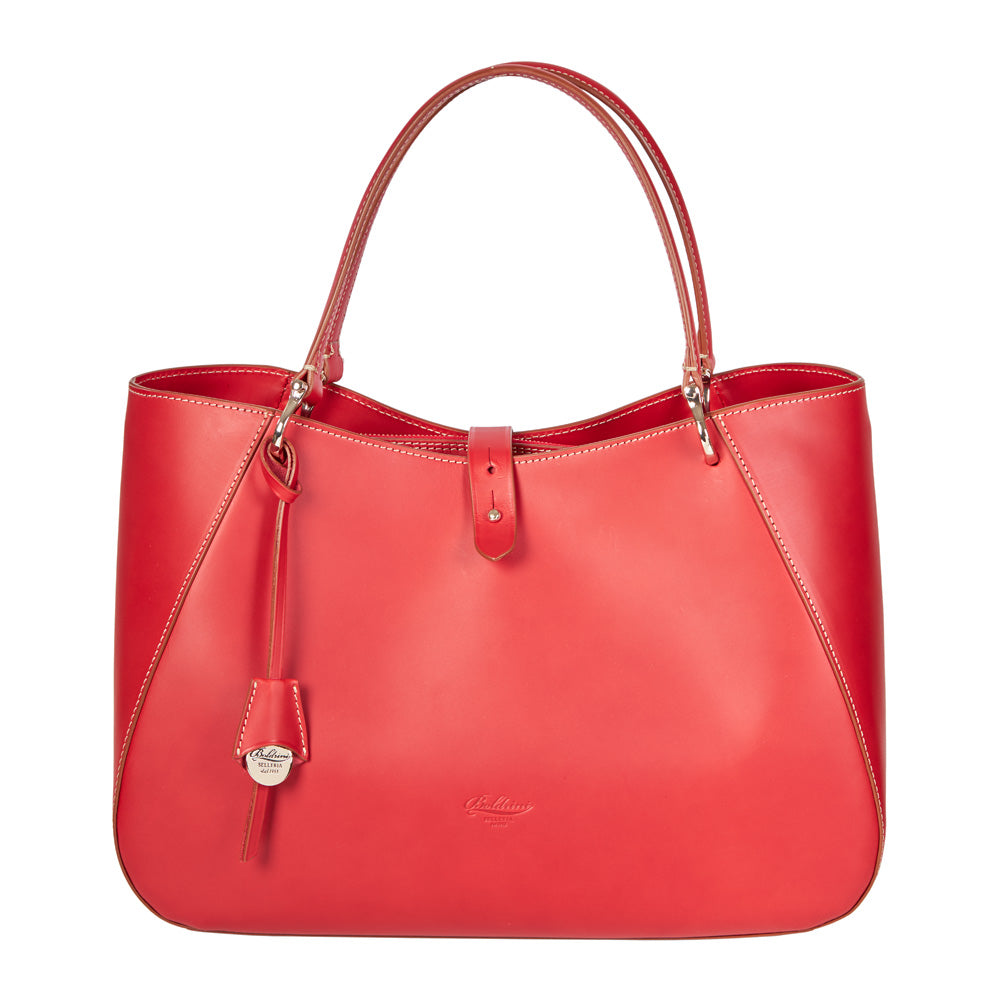 Camilla Leather Tote in Red, primary view