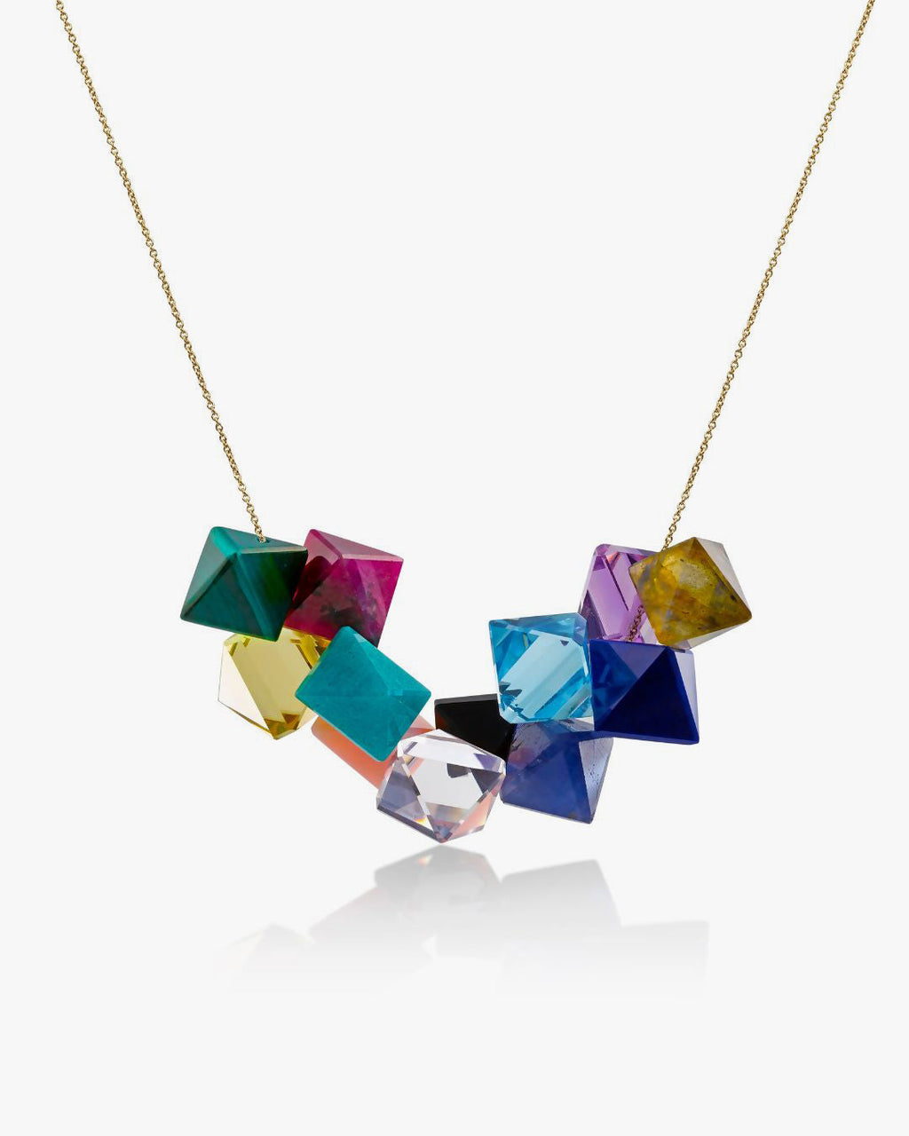 Cristallina Necklace in yellow gold, view 2