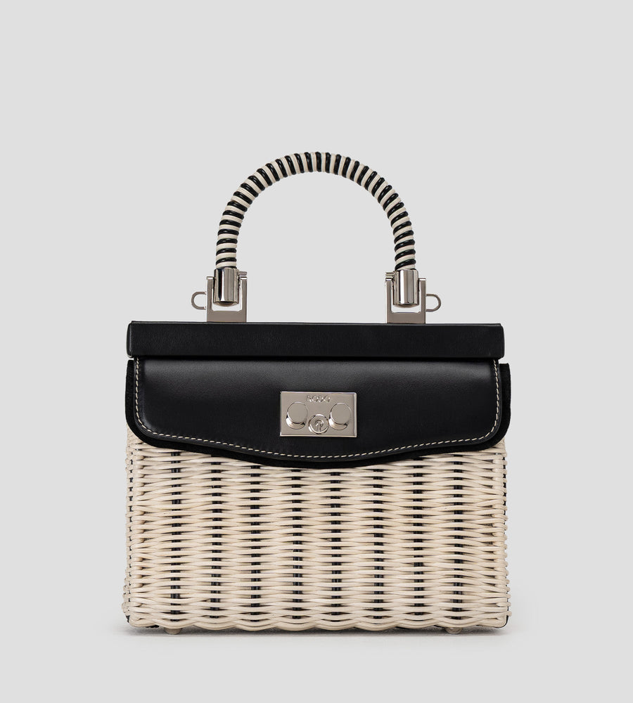 Ledger Small Wicker Top-Handle Bag