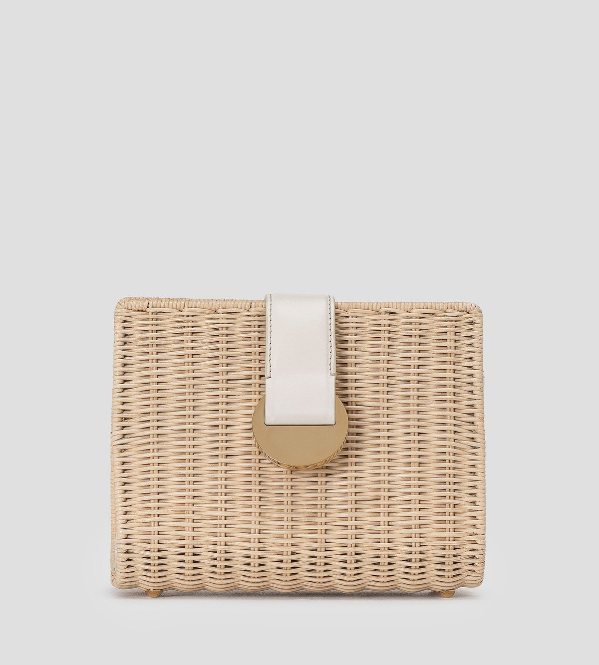 Nerea Wicker Clutch in Natural & White, primary view