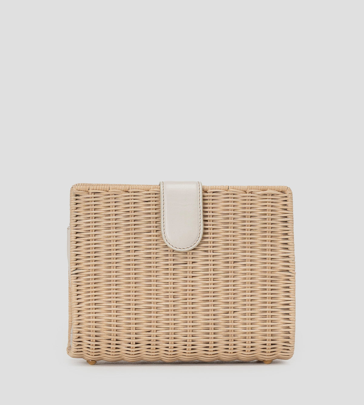 Nerea Wicker Clutch in Natural & White, view 4