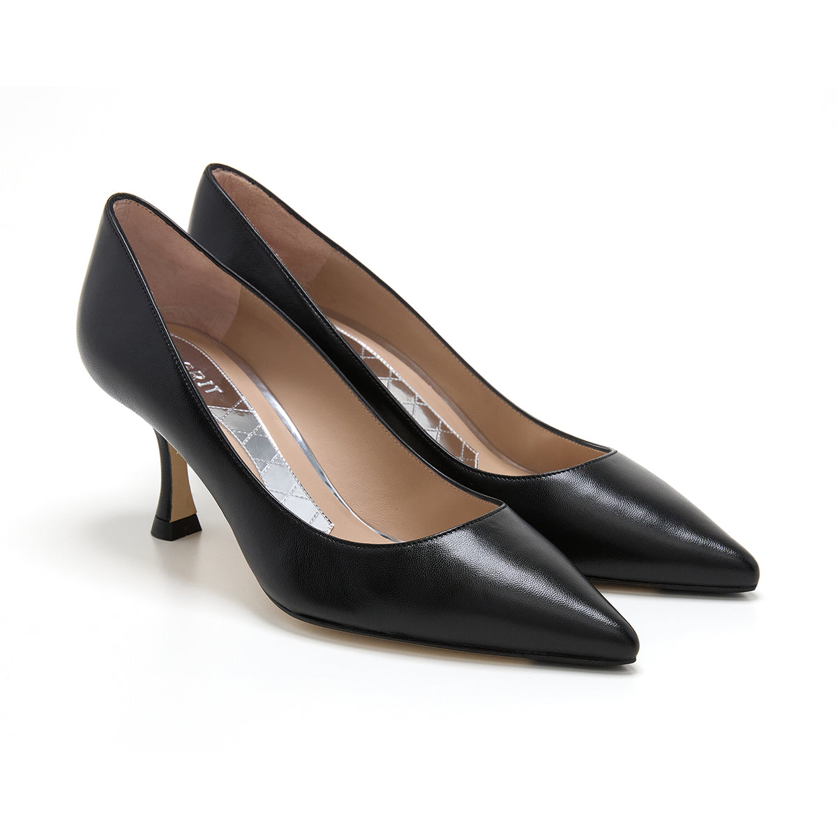 Arc Leather Pumps in Black