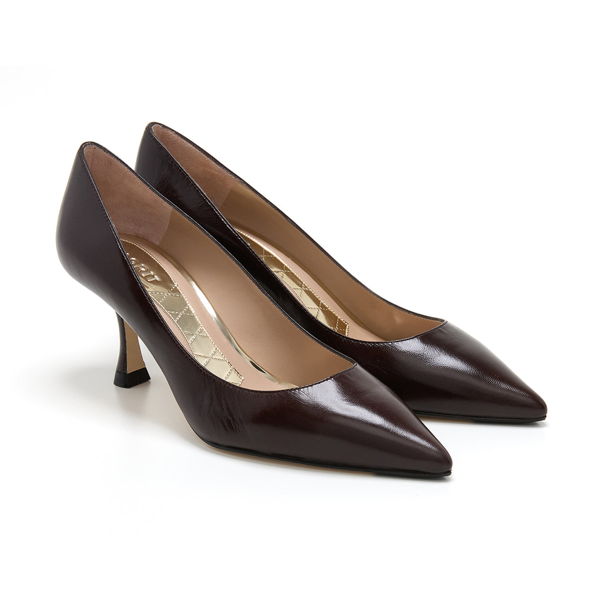 Arc Leather Pumps in Brown
