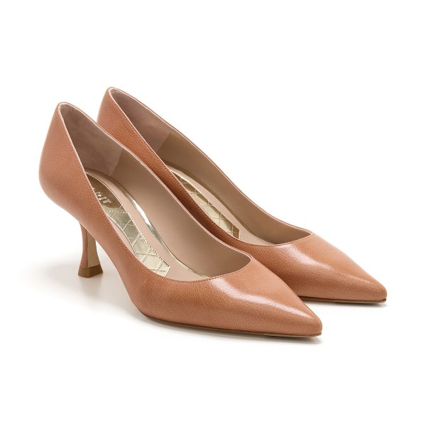 Arc Leather Pumps in Nude