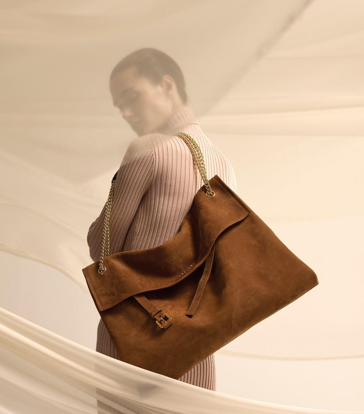 Frame Large East-West Nubuck Shoulder Bag