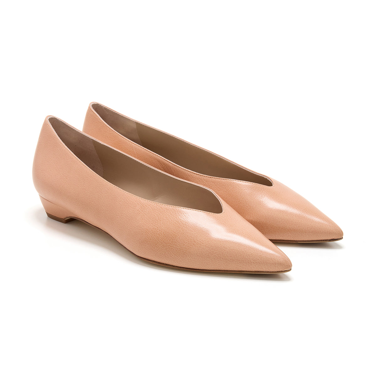 Tempo Leather Ballet Flats in Nude