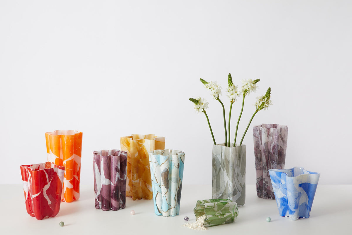 Blue Diamond Bucket Vase — view 3