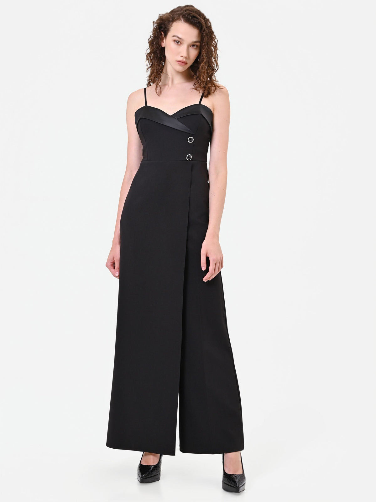 Bustier Jumpsuit in Black, view 4