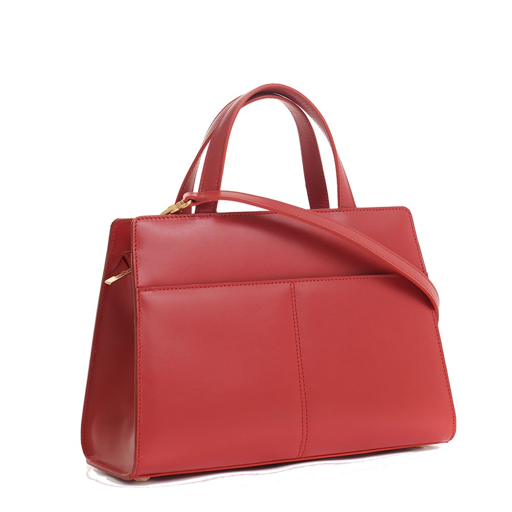 Ines Trill Leather Satchel in Red, primary view