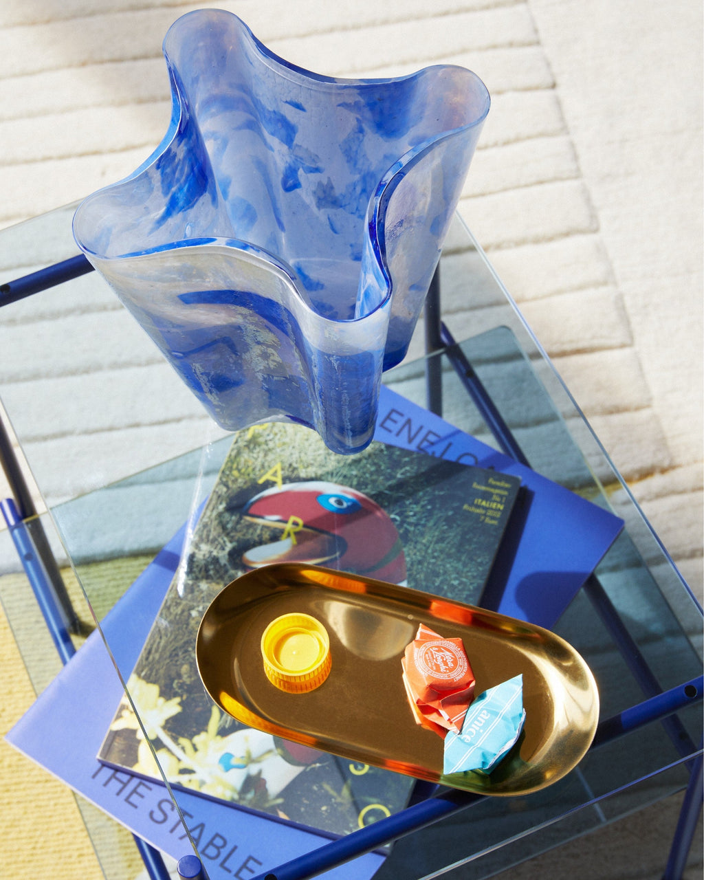 Blue Diamond Bucket Vase — view 2