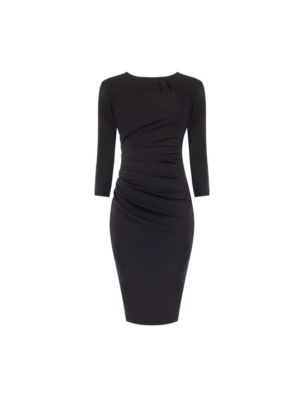 Draped Sheath Dress in Black, view 5