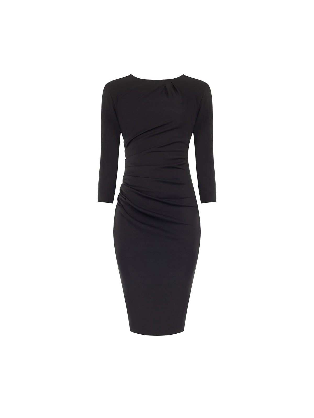 Draped Sheath Dress in Black, view 5