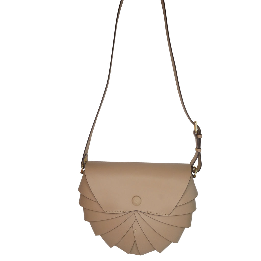 Armida Leather Crossbody Bag in Taupe, view 2