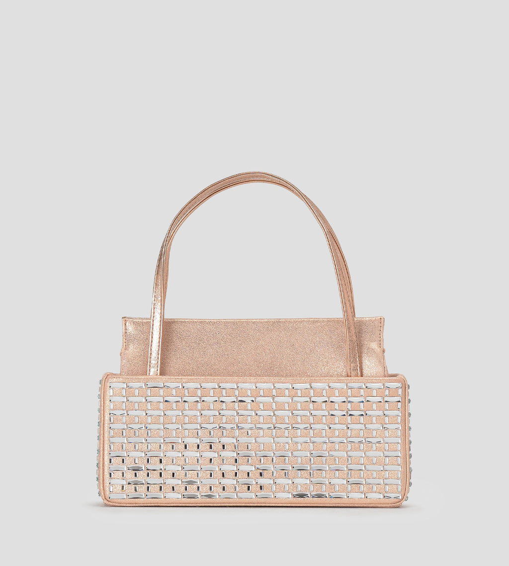 Norma Embellished Suede Mini Bag in Blush, view 3