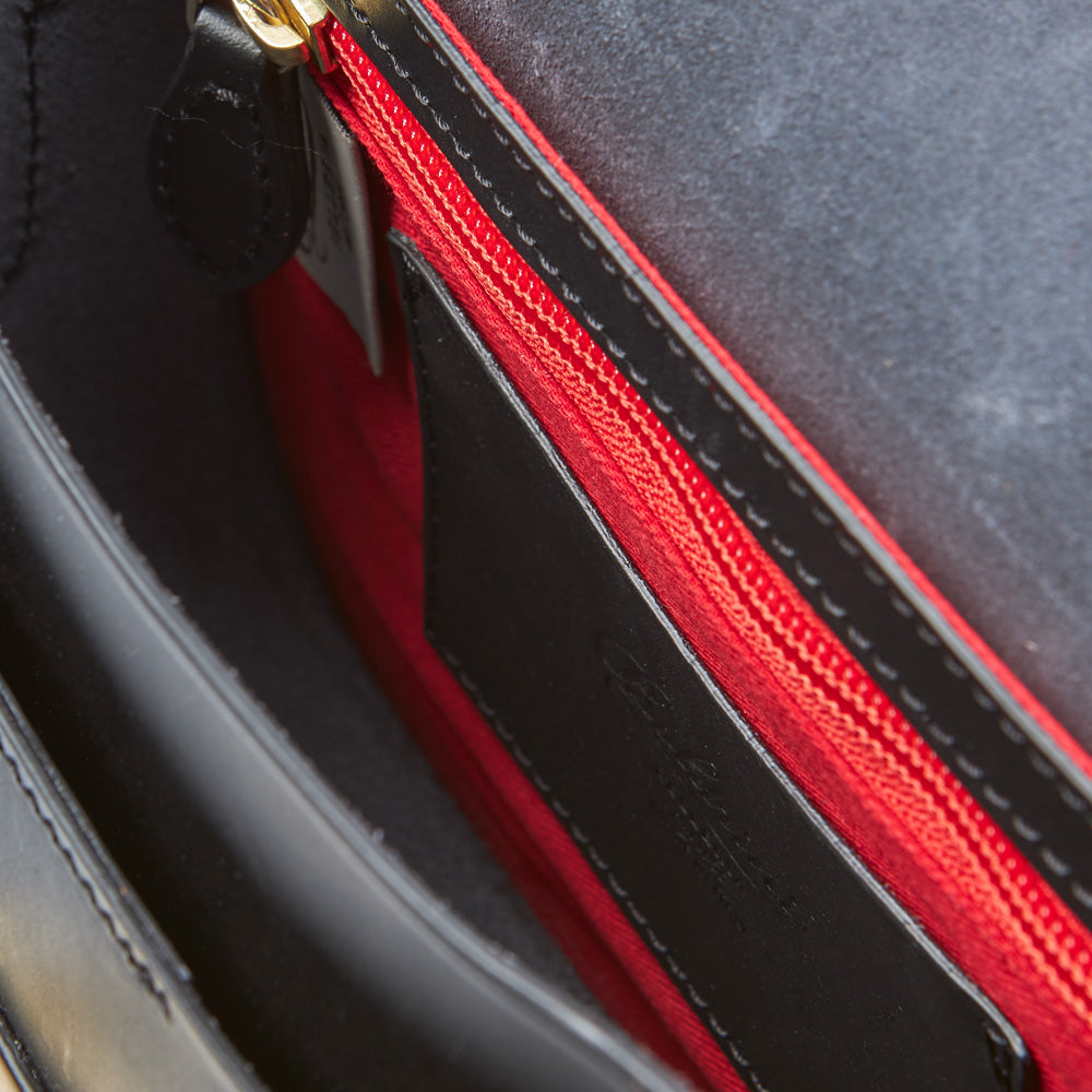 Barbara Leather Crossbody Bag in Black, view 3