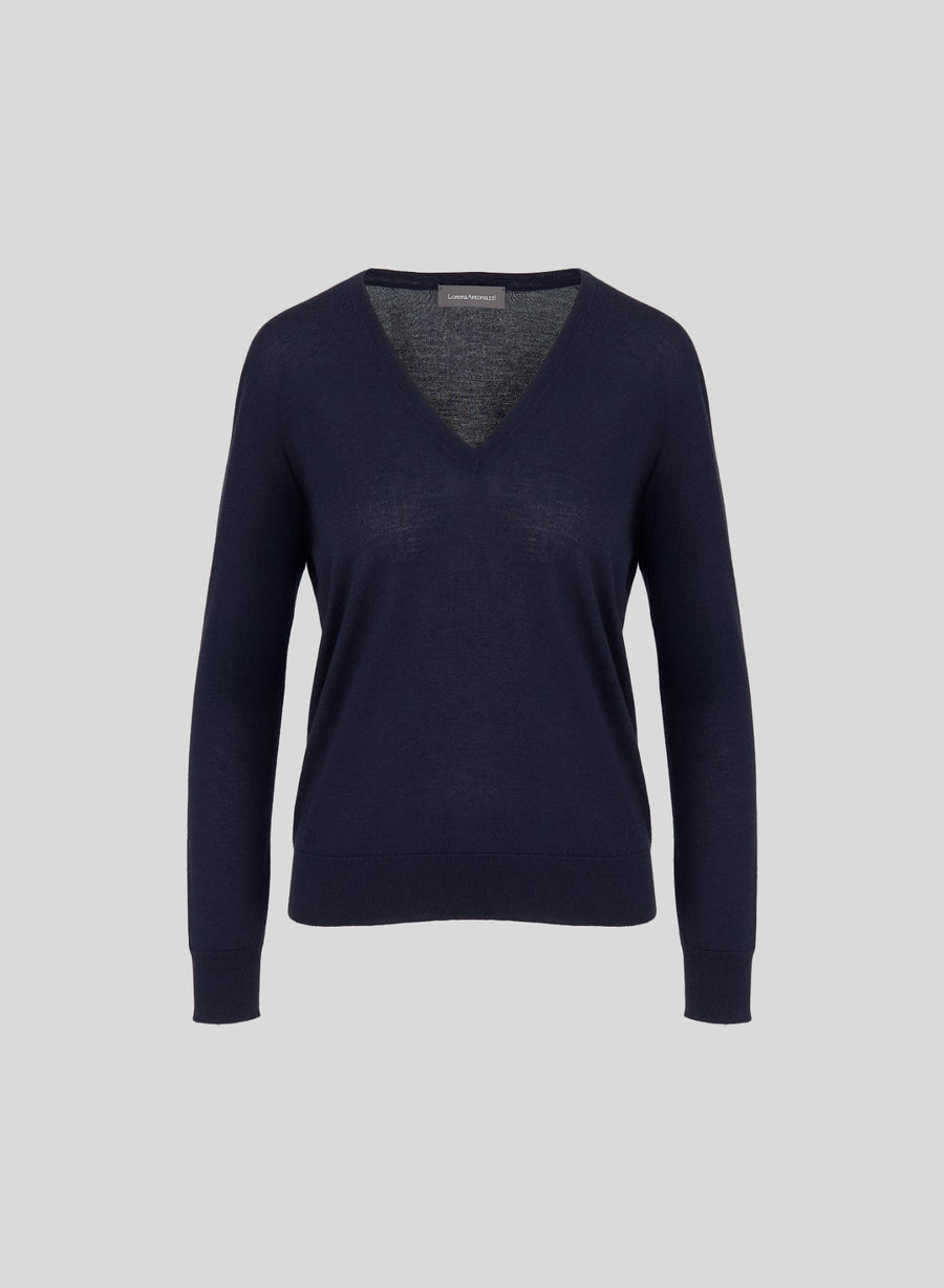 Contour Ultralight Cashmere and Silk V-Neck Sweater
