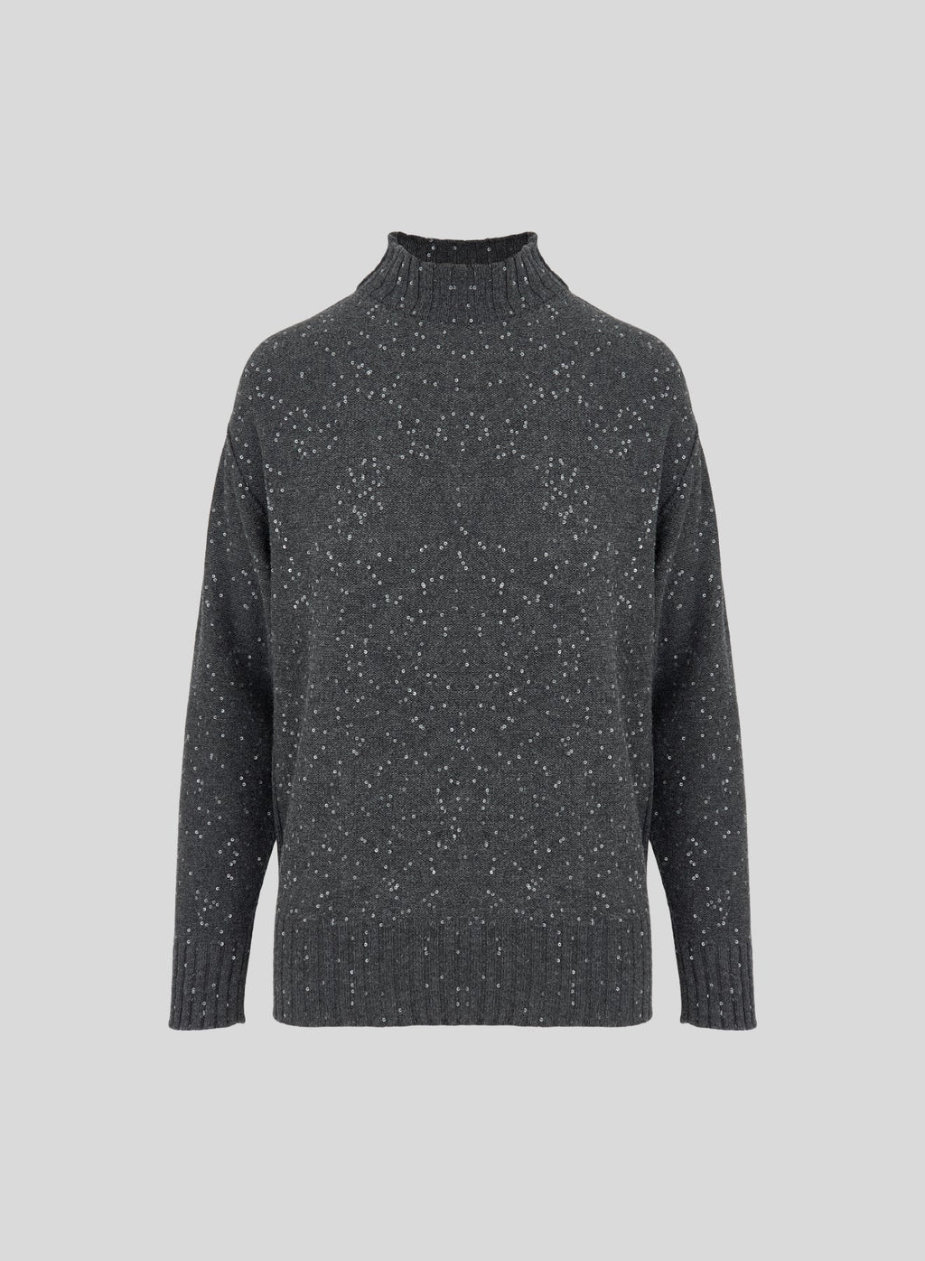 Reversible Sequinned Wool, Silk and Cashmere Turtleneck — Lorena Antoniazzi