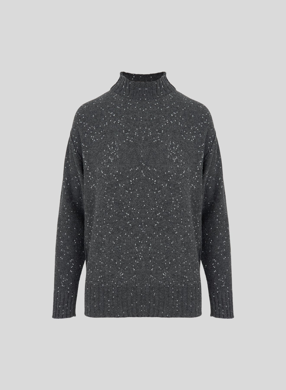 Reversible Sequinned Wool, Silk and Cashmere Turtleneck — Lorena Antoniazzi