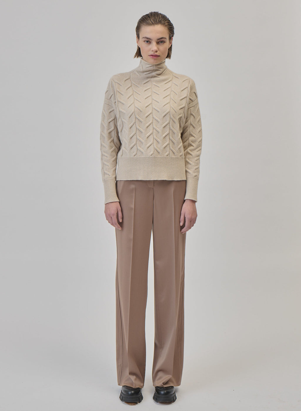 Flat Cable Cashmere and Wool Turtleneck — Lorena Antoniazzi (2)
