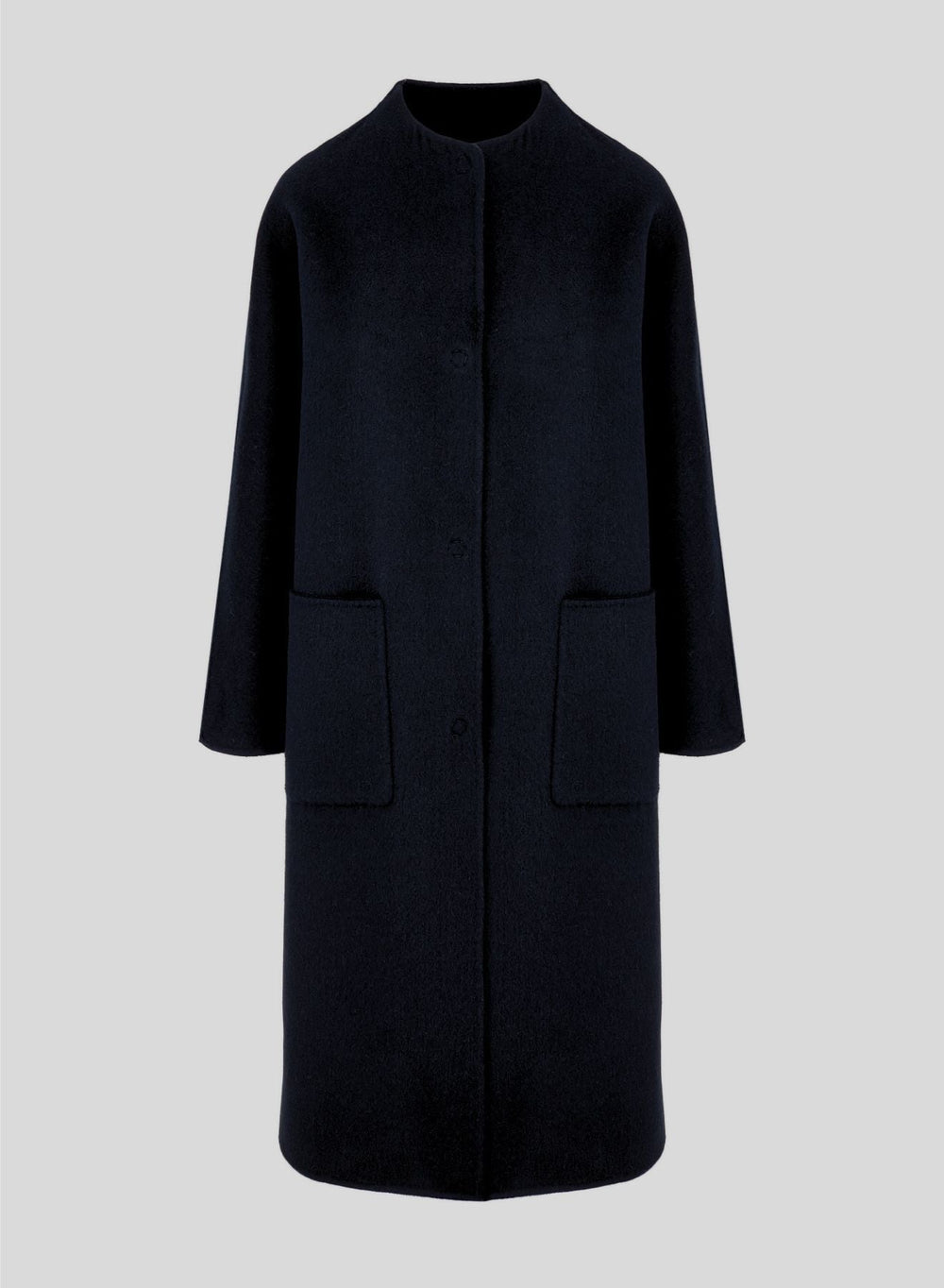 Column Long Double-Faced Wool and Angora Coat — Lorena Antoniazzi