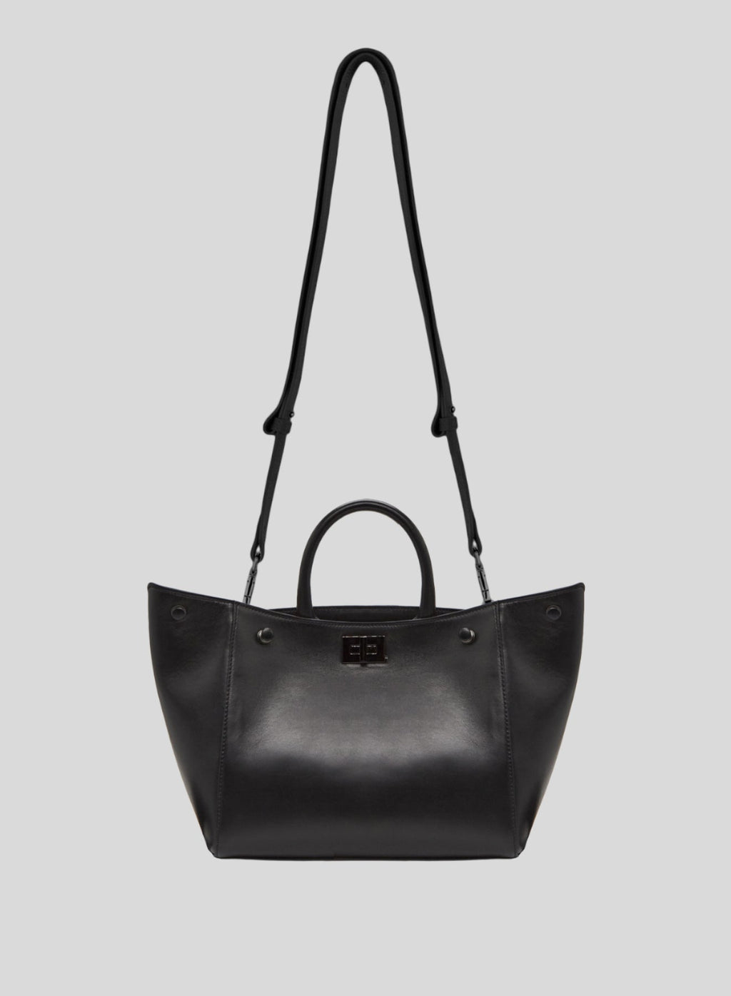 Iconic Large Leather Shoulder Bag in Black, view 2