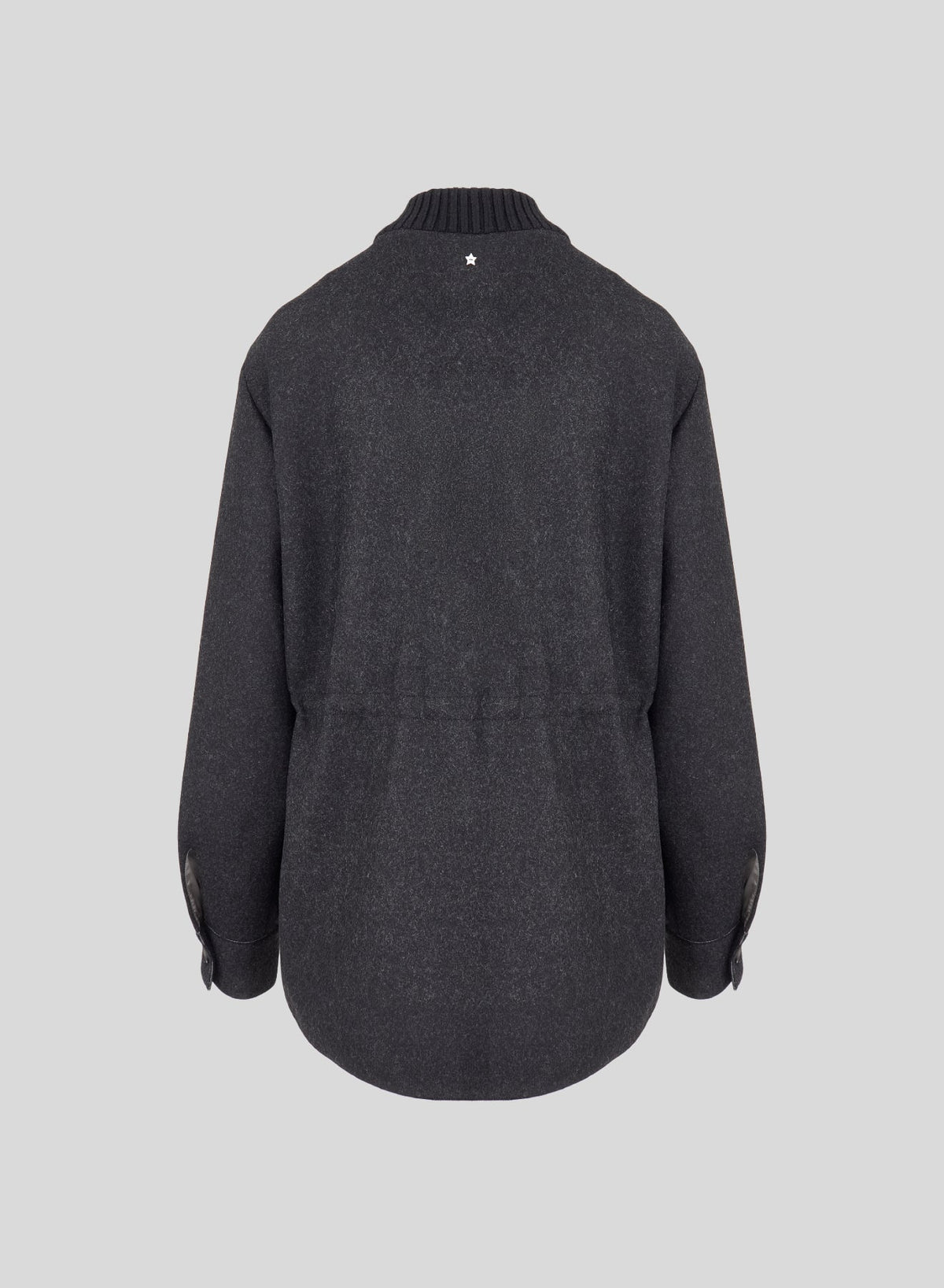 Double-Faced Wool and Cashmere Bomber Jacket in Black & Gray, view 5