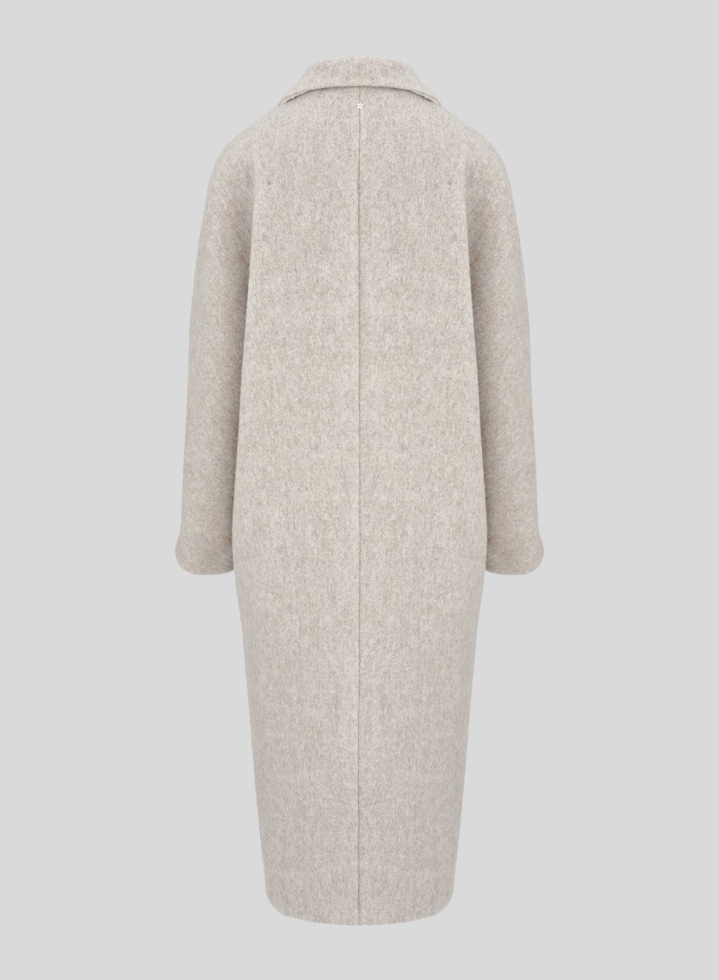 Long Double-Breasted Alpaca and Wool Teddy Coat in Sand Beige, view 6