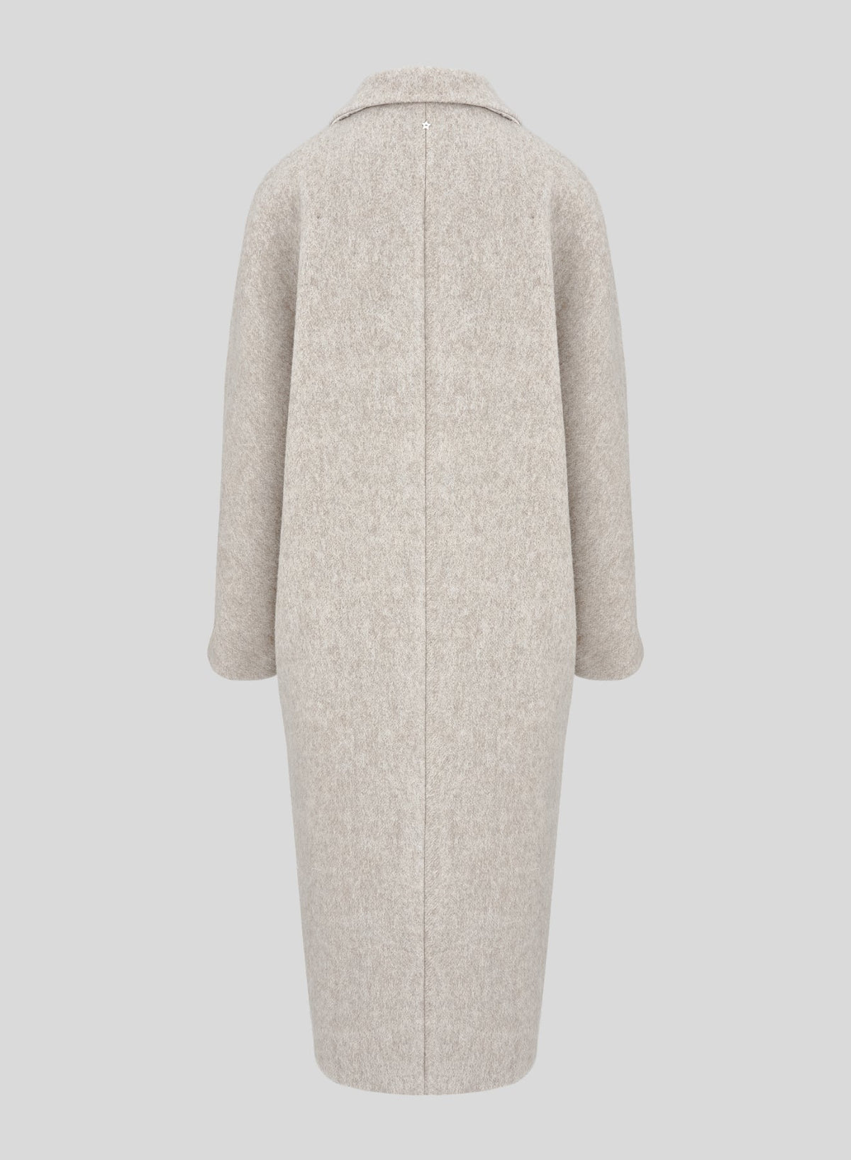Long Double-Breasted Alpaca and Wool Teddy Coat in Sand Beige, view 6