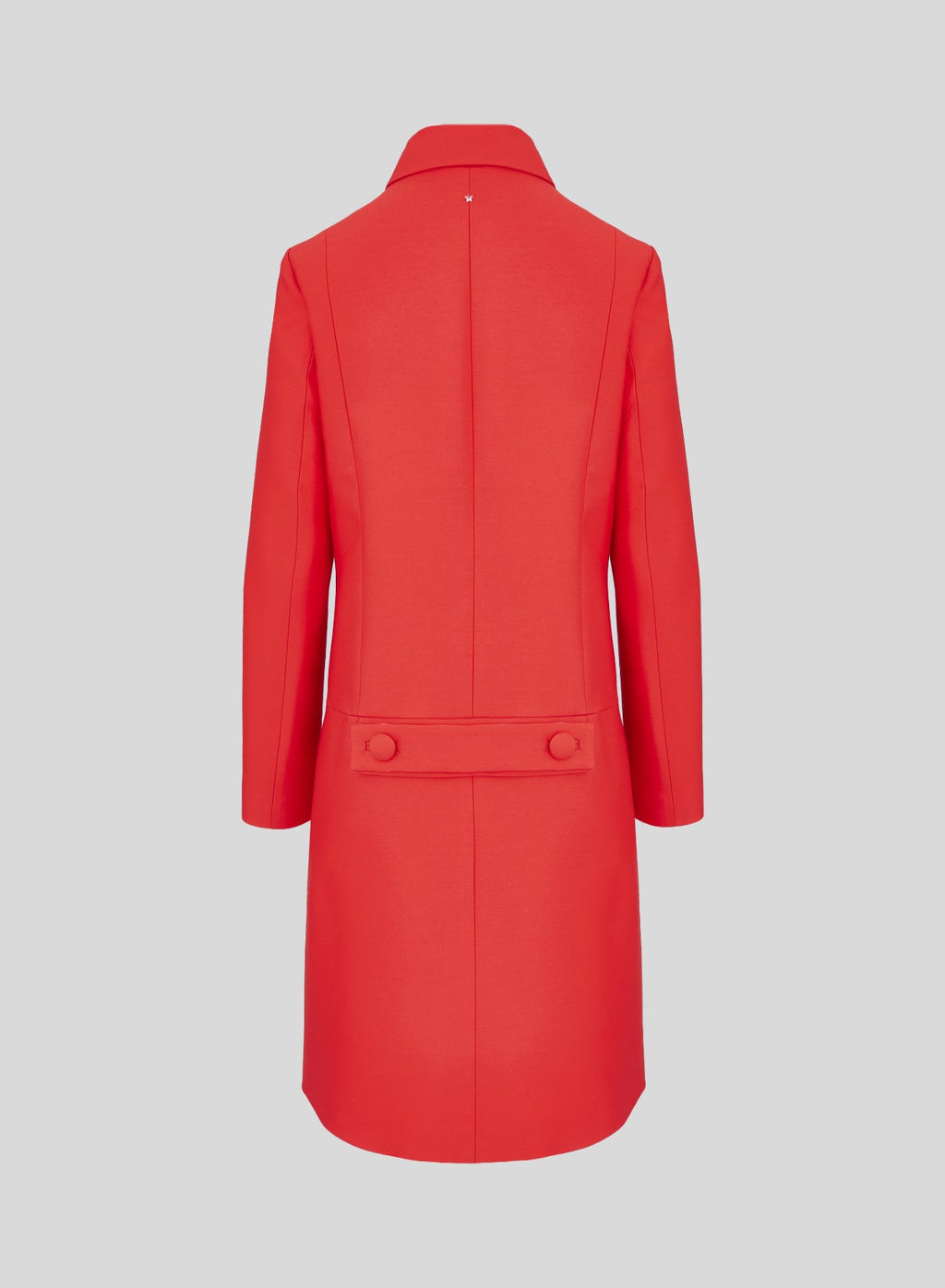 Single-Breasted Wool and Silk-Blend Coat in Red, view 5