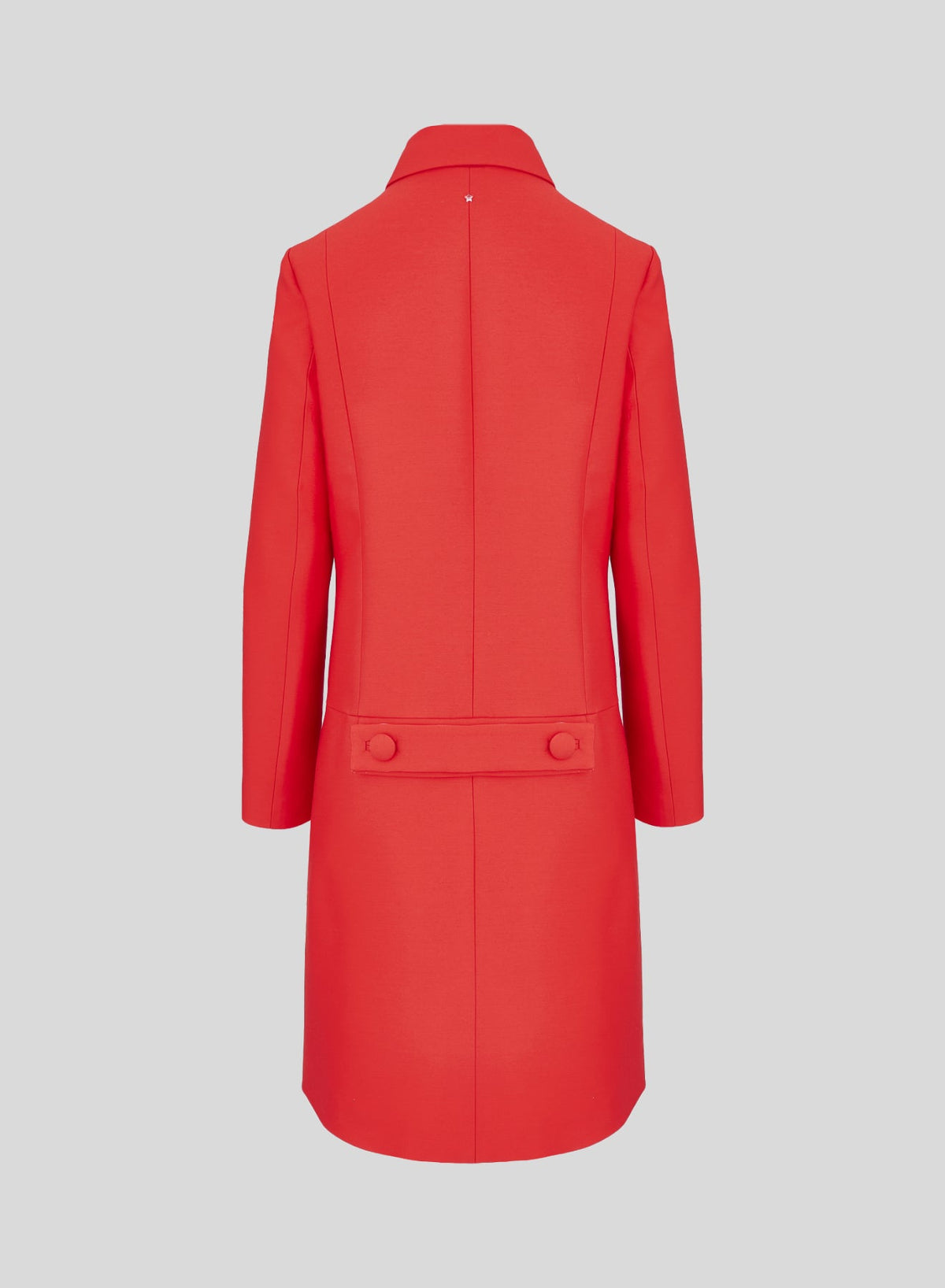 Single-Breasted Wool and Silk-Blend Coat in Red, view 5