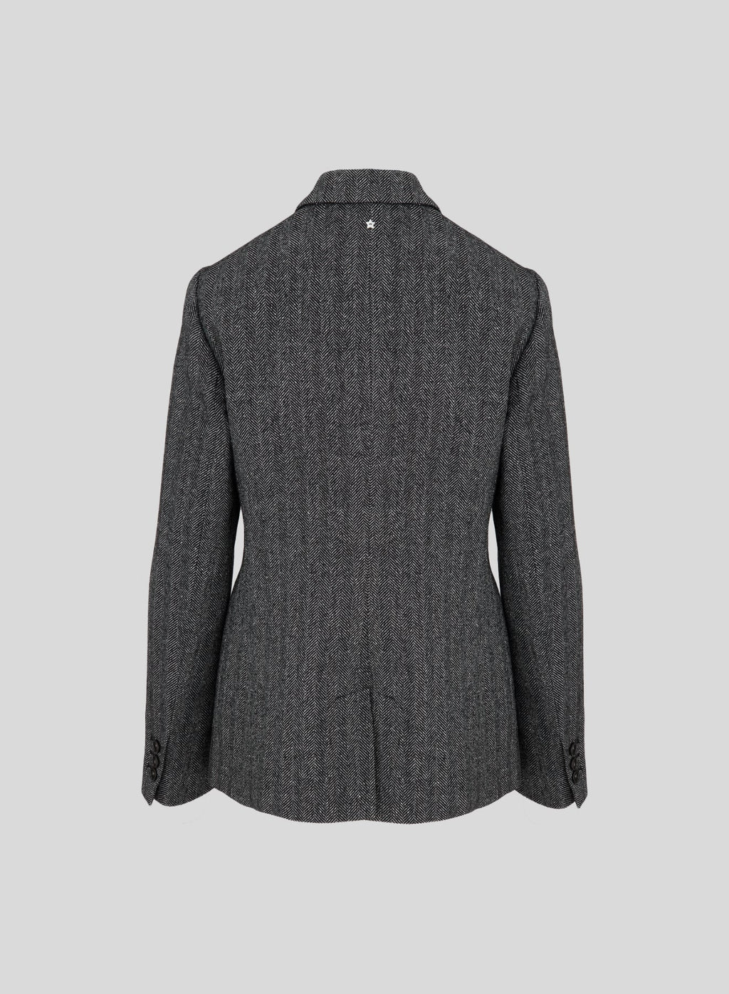 Single-Breasted Herringbone Wool and Silk Jacket — Lorena Antoniazzi (5)