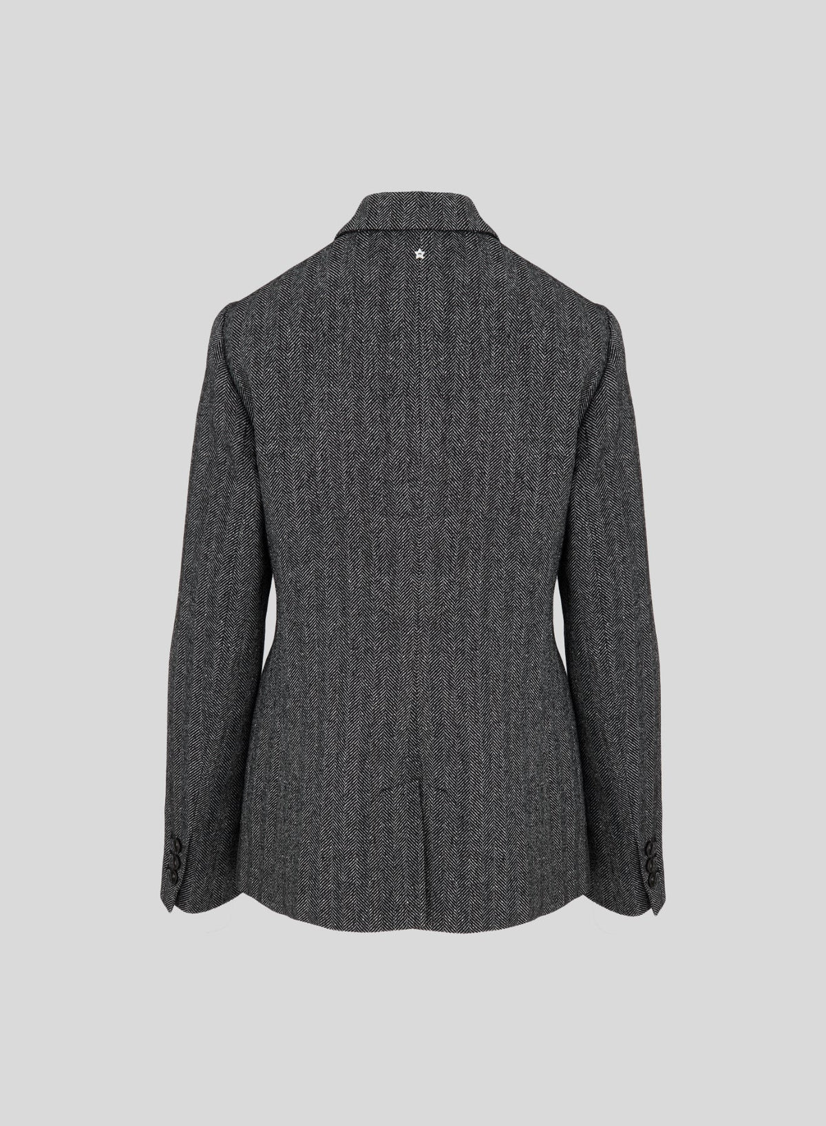 Single-Breasted Herringbone Wool and Silk Jacket — Lorena Antoniazzi (5)