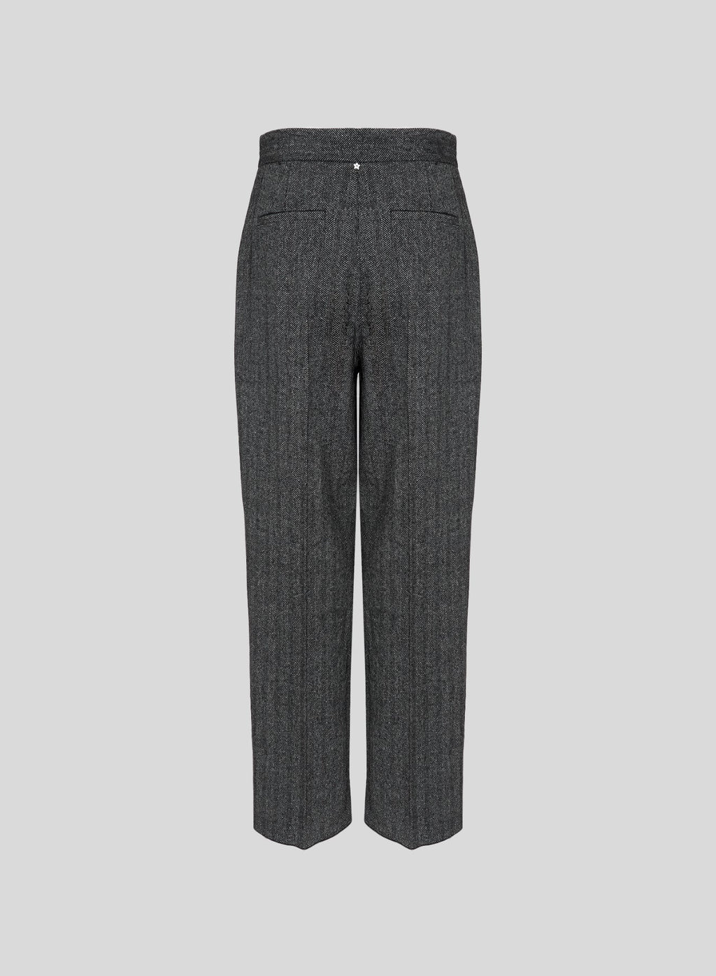 Wool and Silk-Blend Herringbone Trousers in Gray Herringbone, view 4