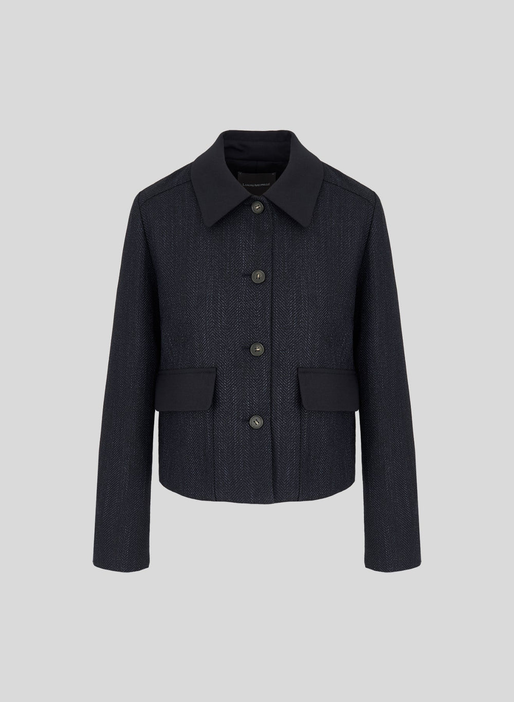 Cropped Herringbone Wool, Alpaca and Silk Jacket — Lorena Antoniazzi (4)