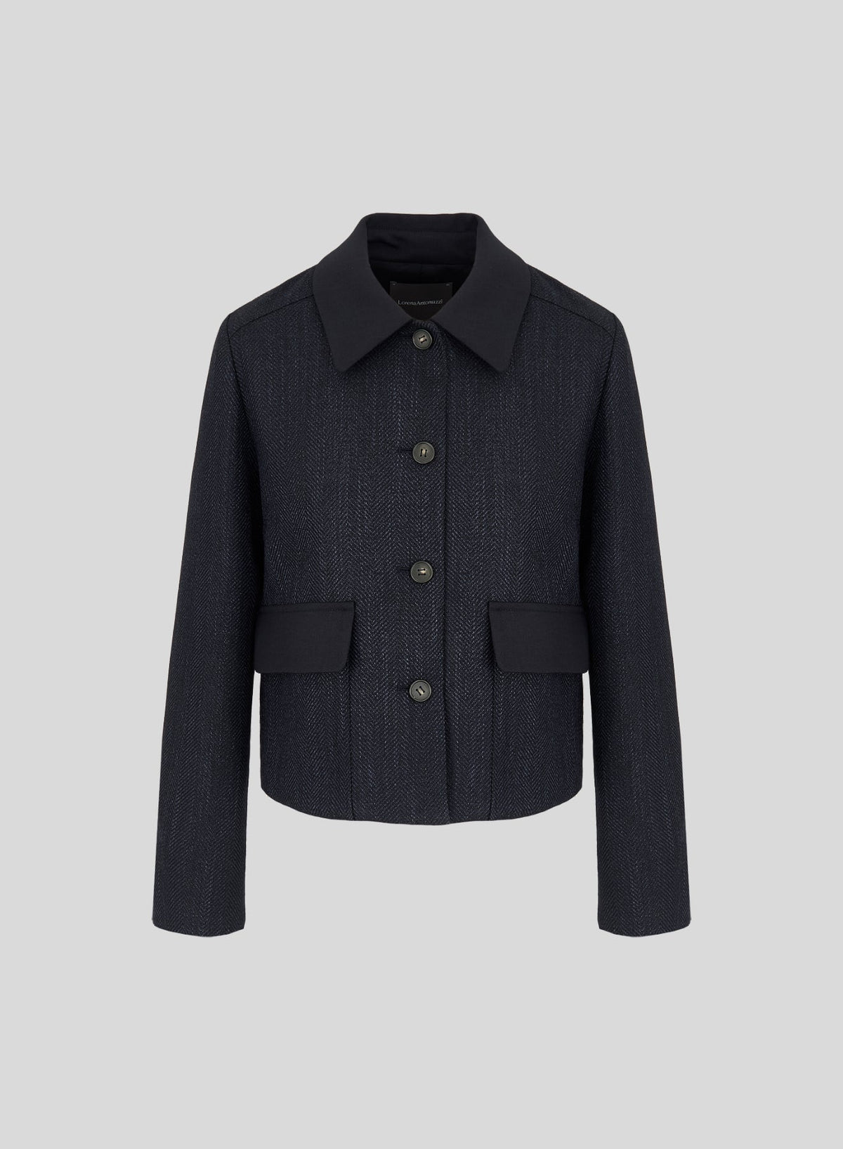 Cropped Herringbone Wool, Alpaca and Silk Jacket — Lorena Antoniazzi (4)