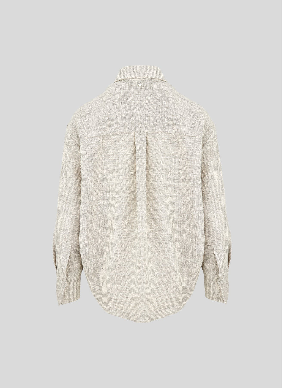 Wool, Alpaca and Linen Shirt in Beige & Ivory, view 2