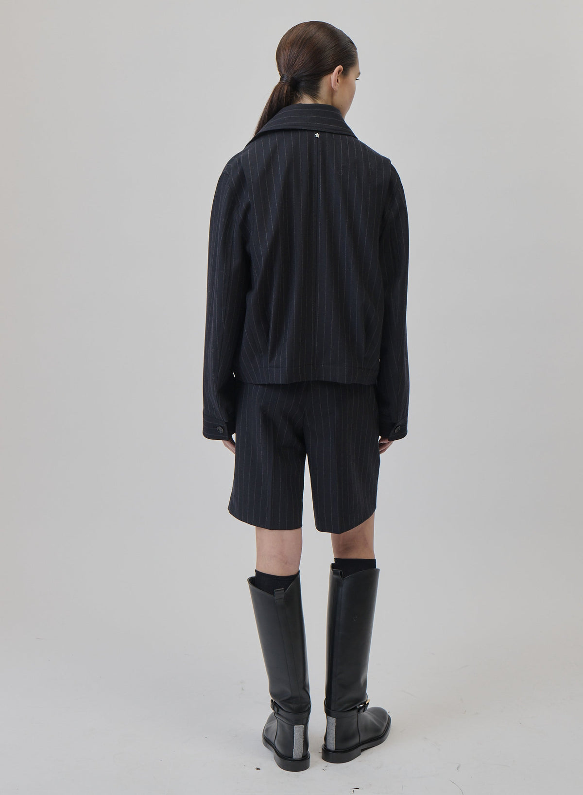 Pinstripe Wool Bomber Jacket — Lorena Antoniazzi (3)