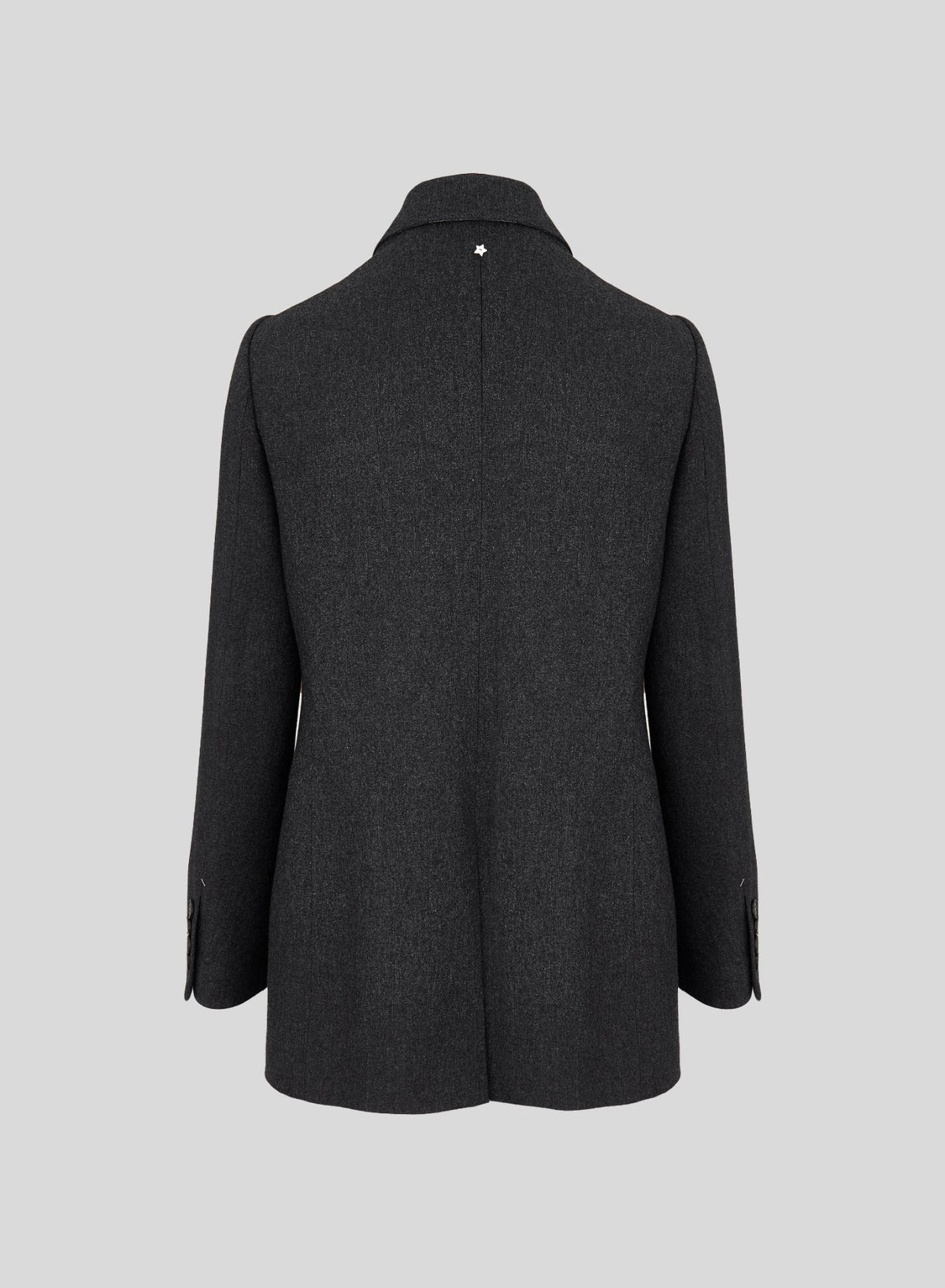 Double-Breasted Wool and Cashmere Flannel Blazer in Slate Gray, view 4