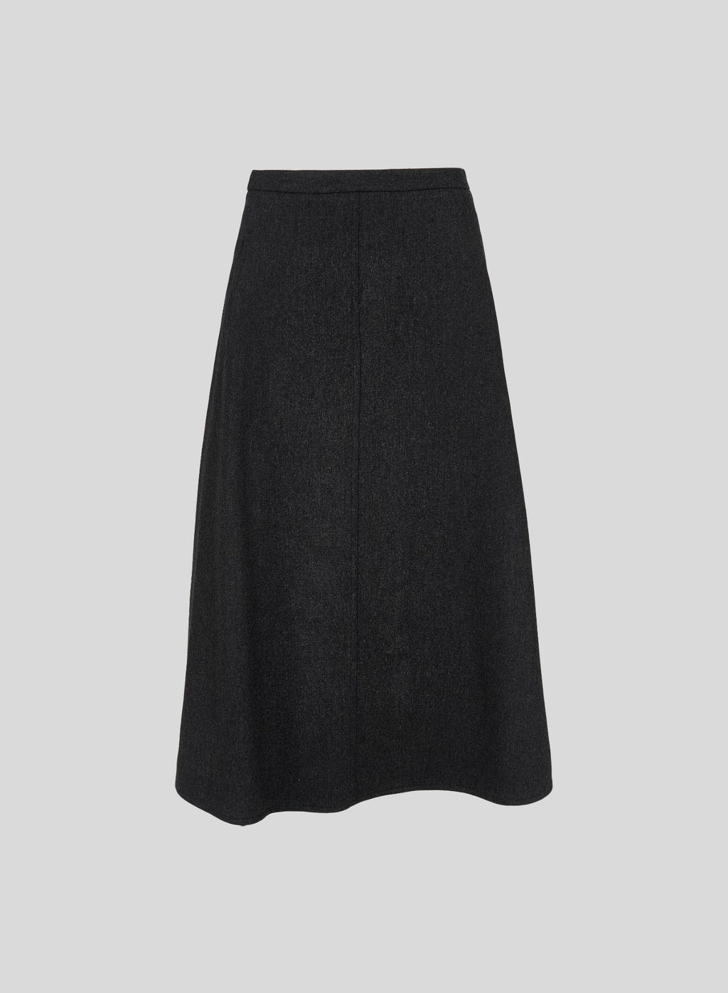 Wool and Cashmere Flannel Midi Skirt in Slate Gray, primary view