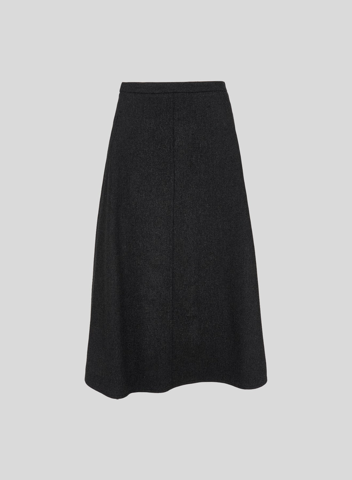 Wool and Cashmere Flannel Midi Skirt in Slate Gray, primary view