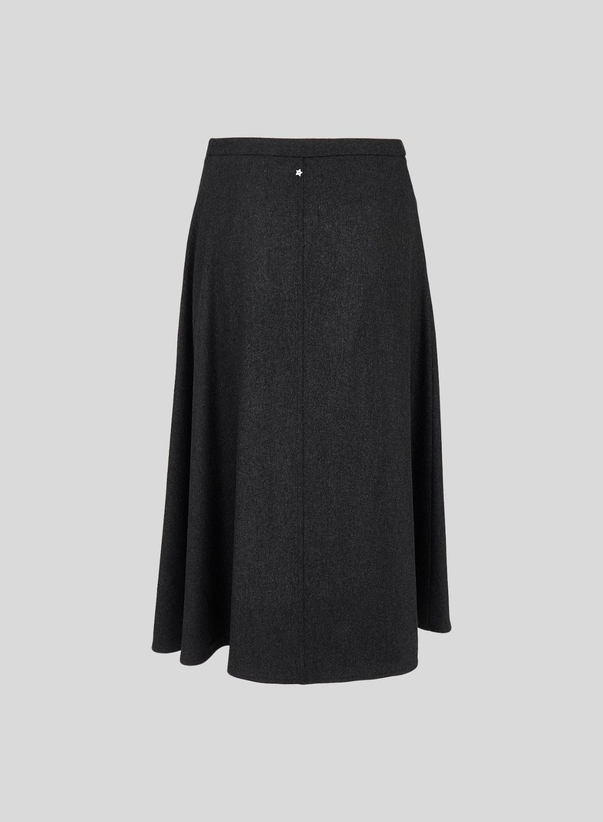 Wool and Cashmere Flannel Midi Skirt in Slate Gray, view 2