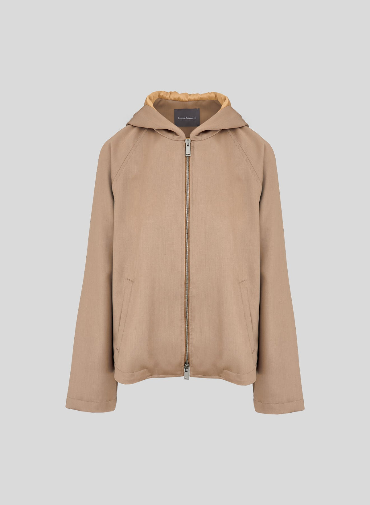 Hooded Wool Satin Peacoat — Lorena Antoniazzi (4)