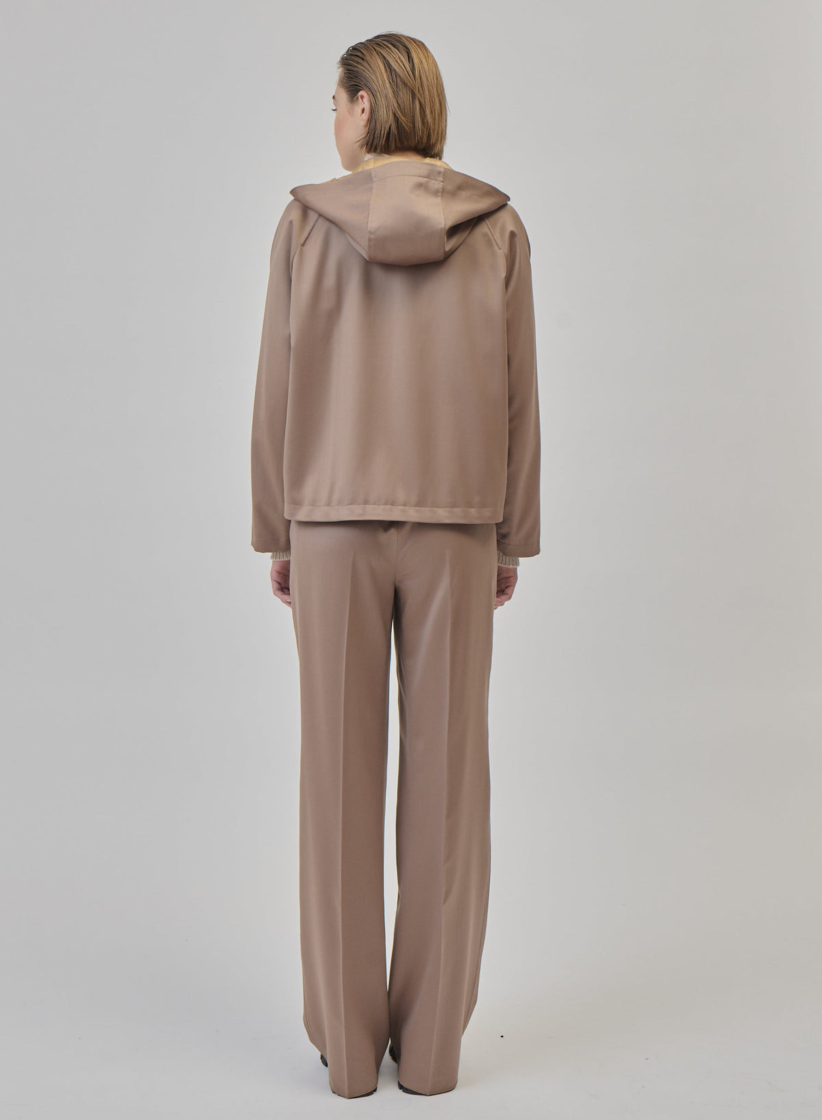 Hooded Wool Satin Peacoat — Lorena Antoniazzi (3)