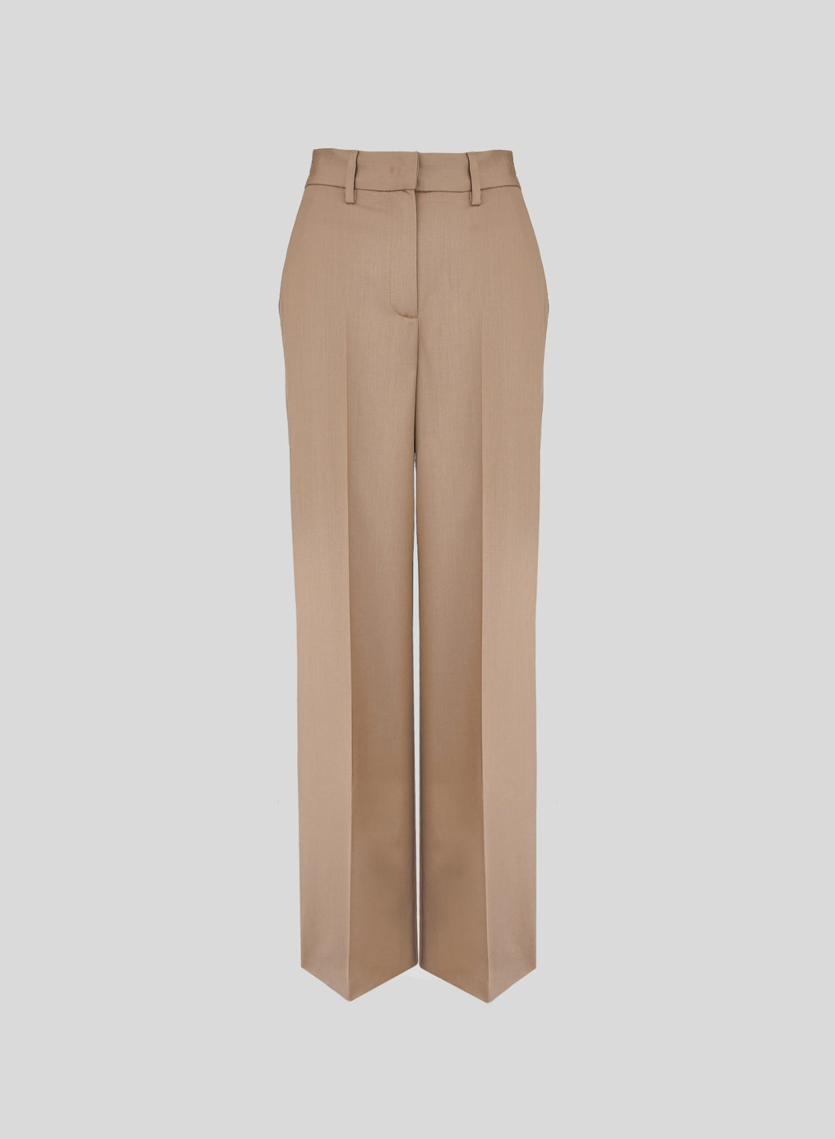 Wool Satin Wide-Leg Trousers in Camel, primary view