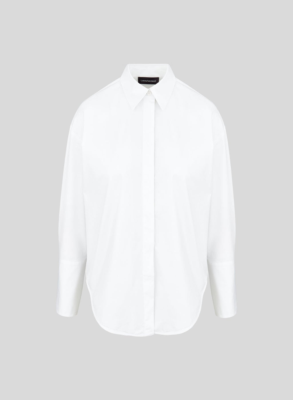 Oversized Cotton Poplin Shirt in Off White, primary view